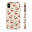 Cherry Pattern Tough Phone Case — Retro Red Cherries on Cream