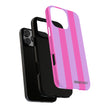 Stylish Phone Case - Tough Cases with Vibrant Pink and Lavender Stripes