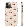 Cherry Pattern Phone Case — Cute Retro Red Cherries on Cream