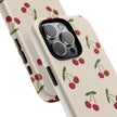 Cherry Pattern Tough Phone Case — Retro Red Cherries on Cream