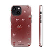 Cherry Bow Phone Case — Cute Red Gradient Protective Cover