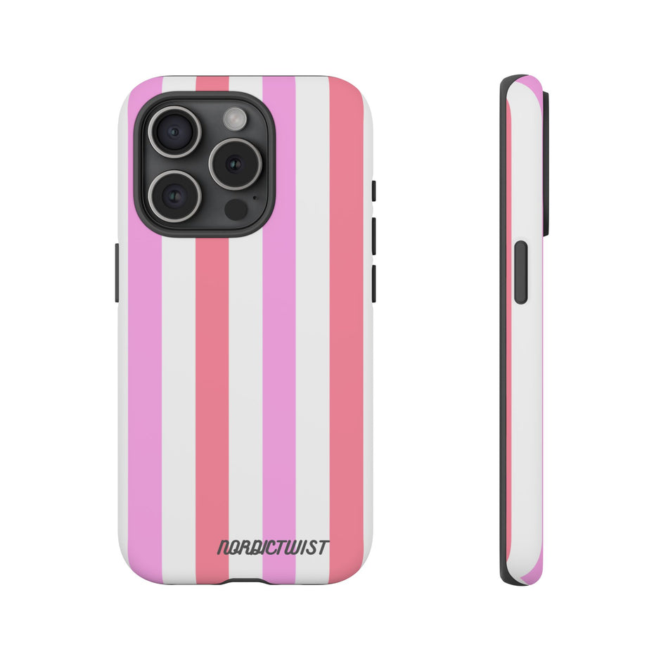 Pink Striped Phone Case - Stylish & Durable Cover