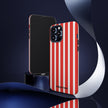 Striped Tough Phone Case - Durable Protection with Stylish Red & White Design