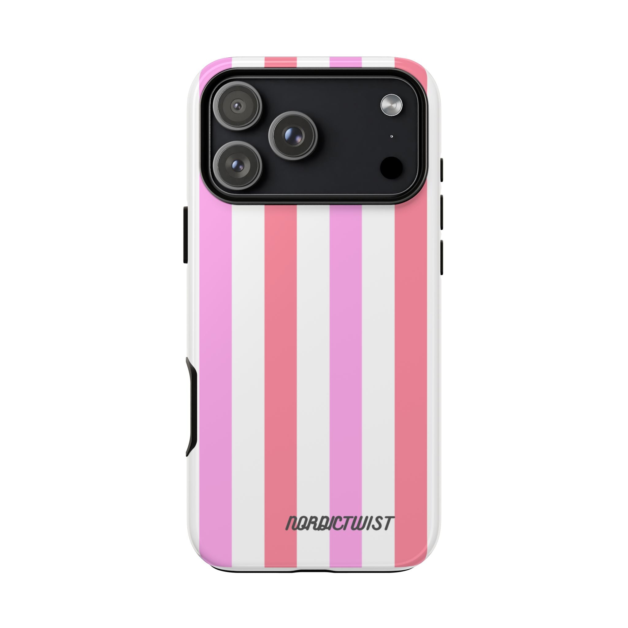 Pink Striped Phone Case - Stylish & Durable Cover