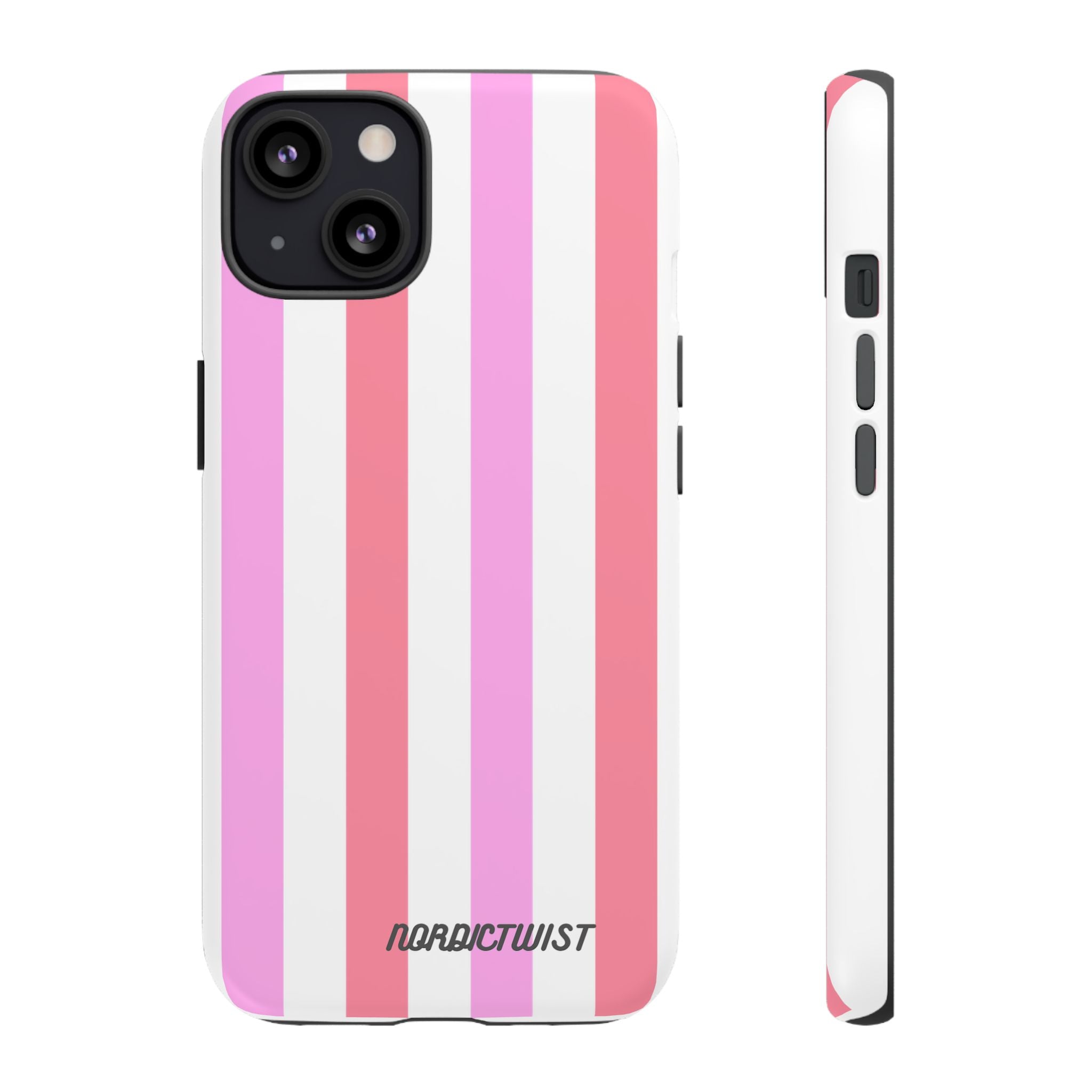 Pink Striped Phone Case - Stylish & Durable Cover