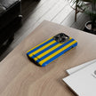 Blue and Yellow Striped Phone Case - Tough Cases