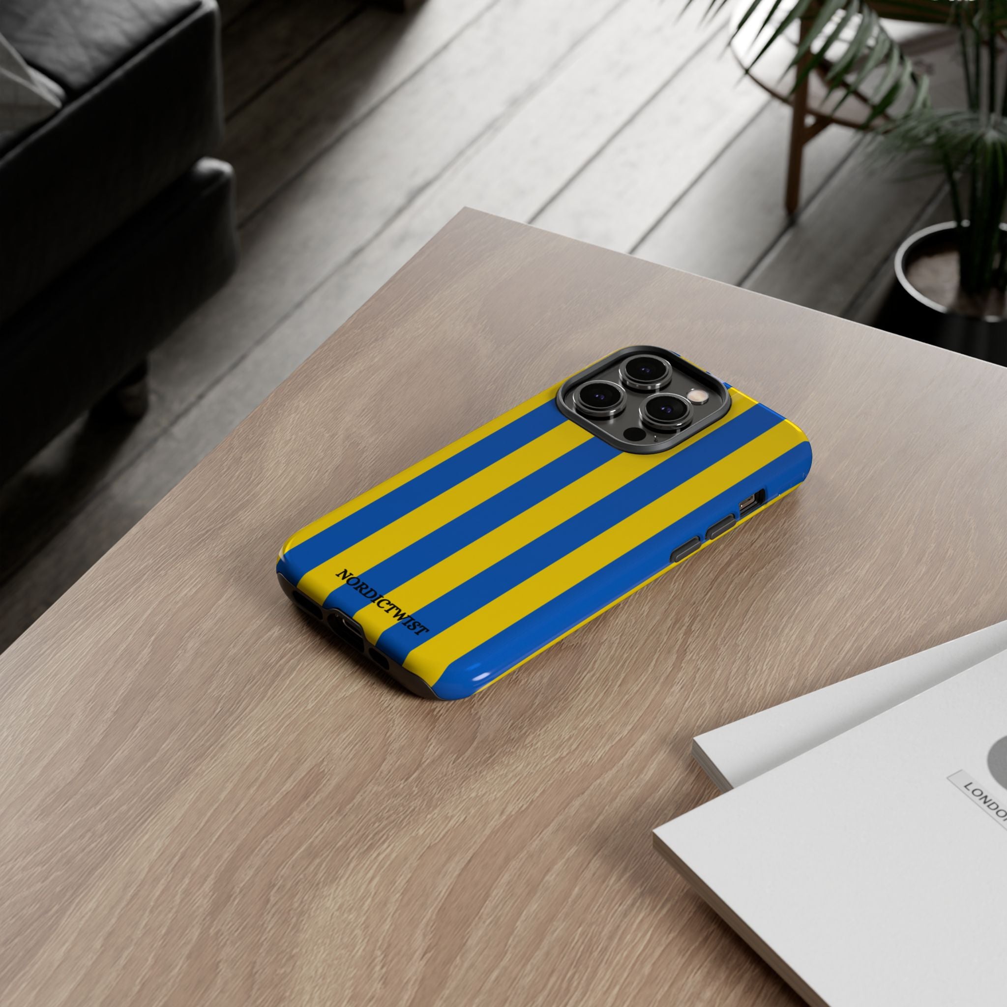 Blue and Yellow Striped Phone Case - Tough Cases