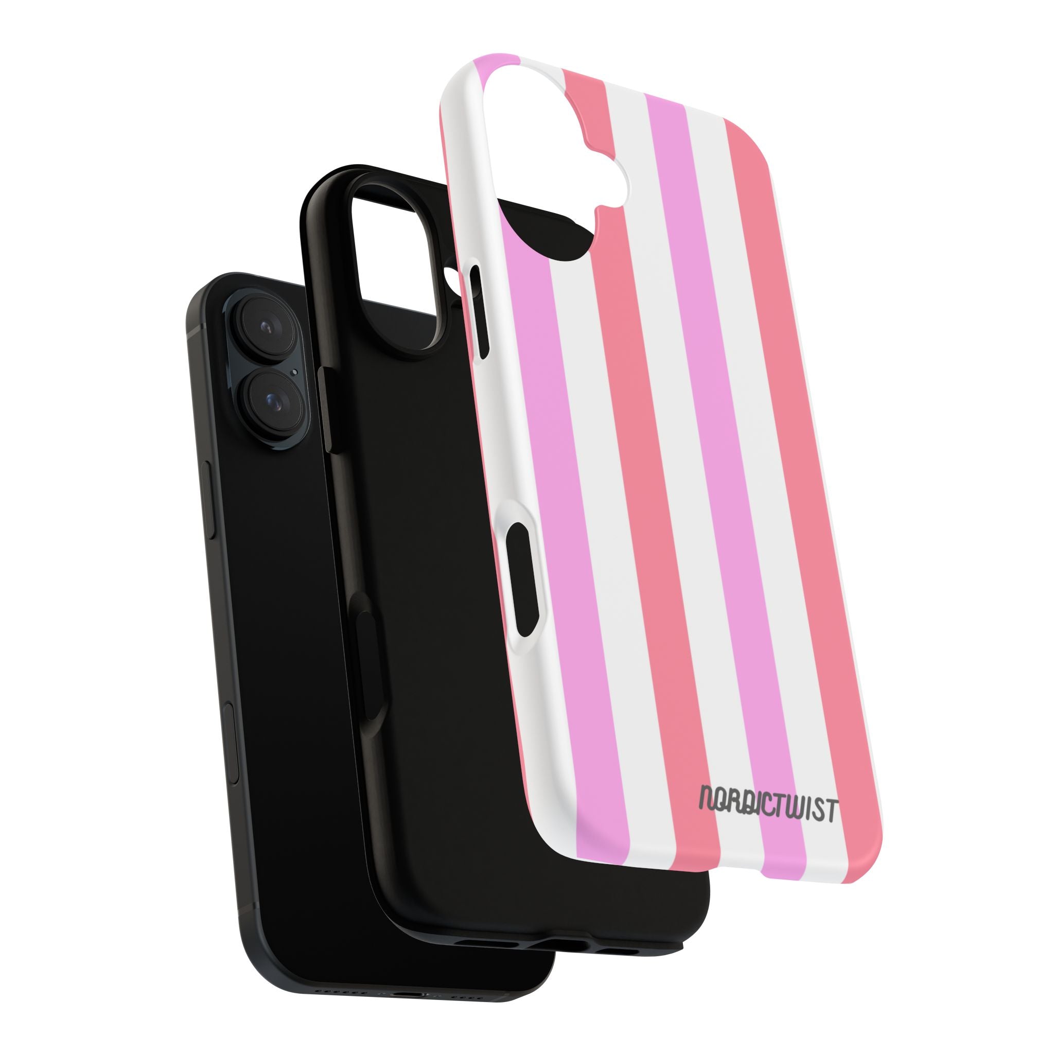 Pink Striped Phone Case - Stylish & Durable Cover