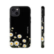 Daisy Floral Tough Phone Case – Protective Black Phone Cover with White Daisies