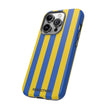 Blue and Yellow Striped Phone Case - Tough Cases