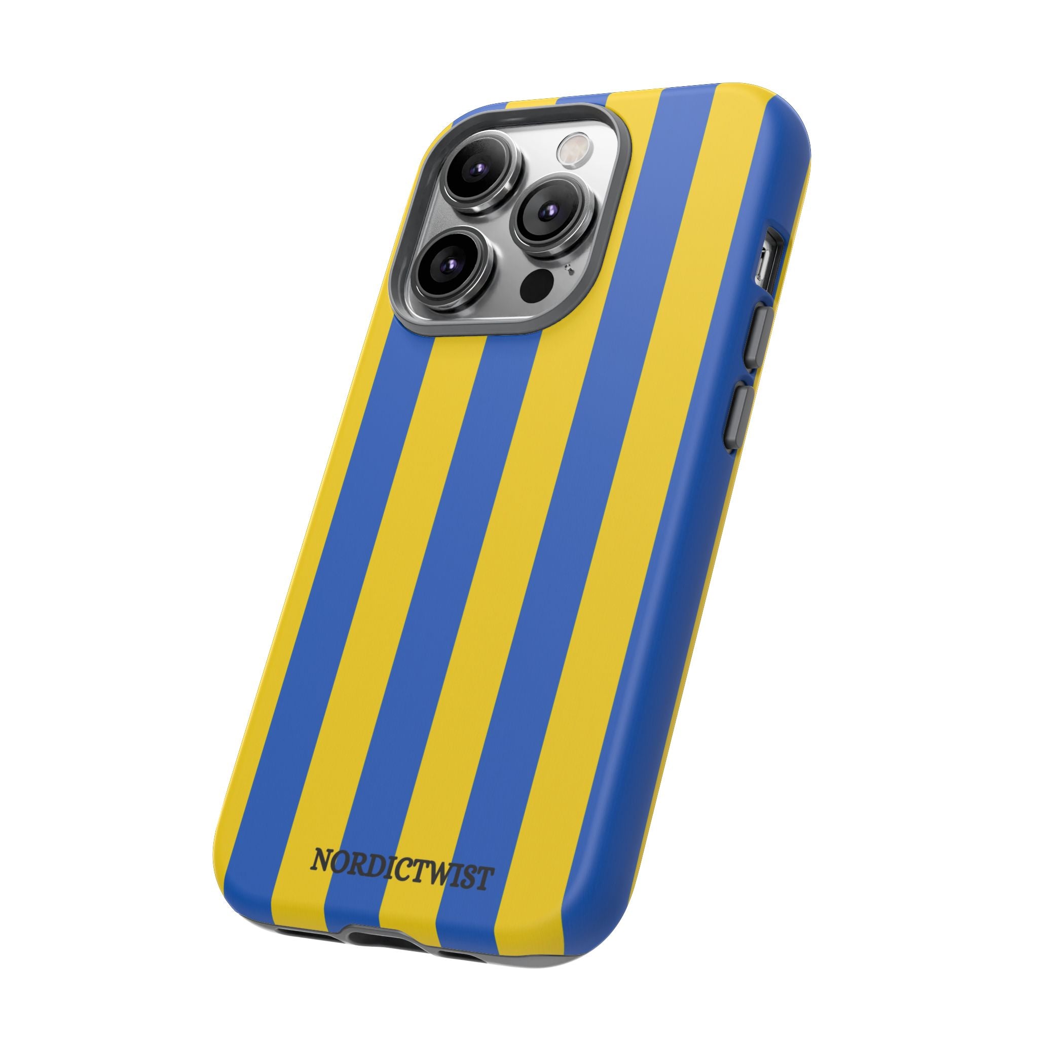 Blue and Yellow Striped Phone Case - Tough Cases