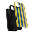 Blue and Yellow Striped Phone Case - Tough Cases