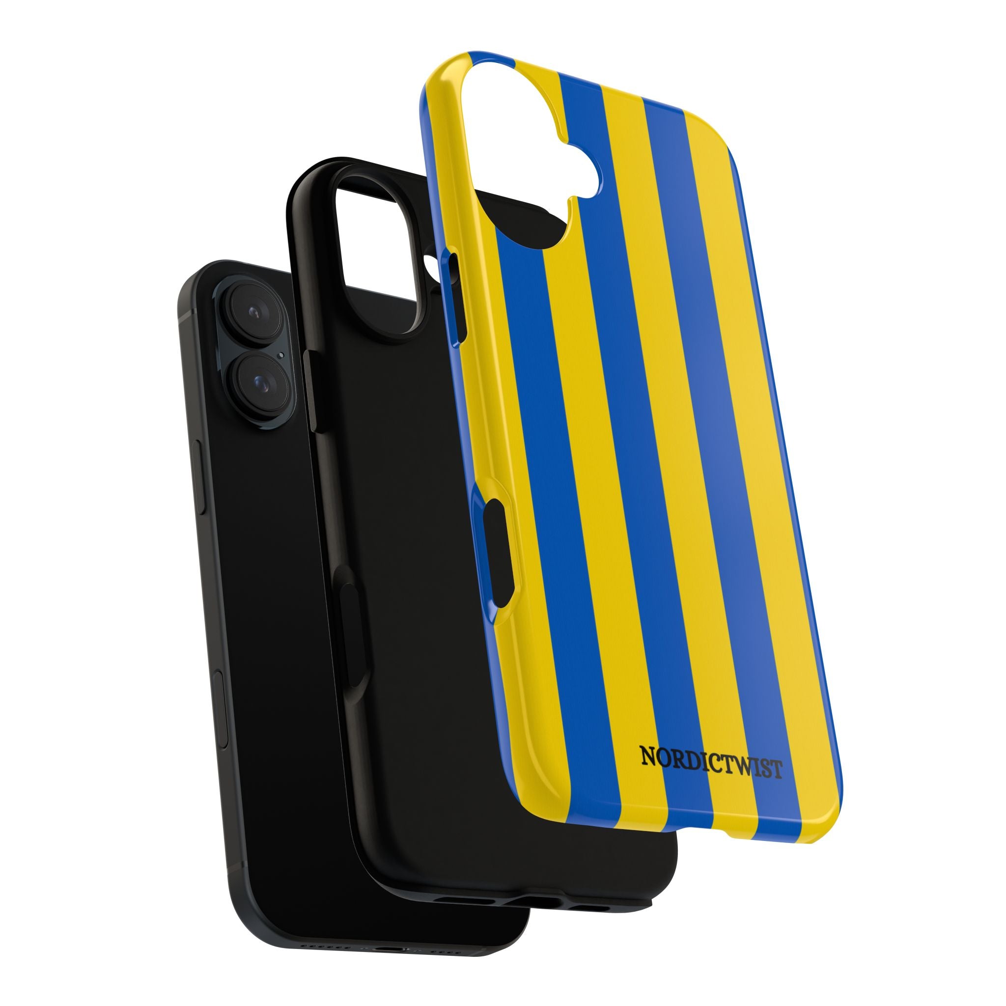 Blue and Yellow Striped Phone Case - Tough Cases