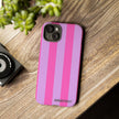 Stylish Phone Case - Tough Cases with Vibrant Pink and Lavender Stripes