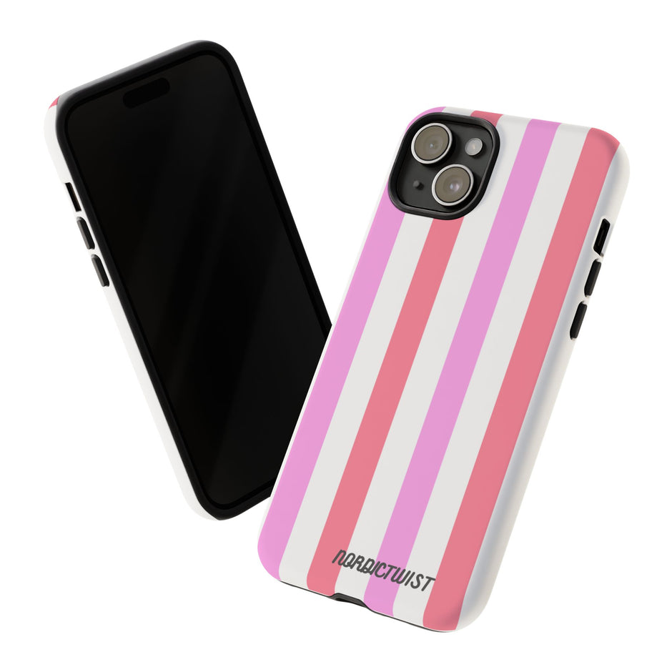 Pink Striped Phone Case - Stylish & Durable Cover