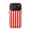 Striped Tough Phone Case - Durable Protection with Stylish Red & White Design