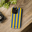 Blue and Yellow Striped Phone Case - Tough Cases