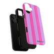 Stylish Phone Case - Tough Cases with Vibrant Pink and Lavender Stripes