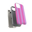 Stylish Phone Case - Tough Cases with Vibrant Pink and Lavender Stripes