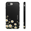 Daisy Floral Tough Phone Case – Protective Black Phone Cover with White Daisies