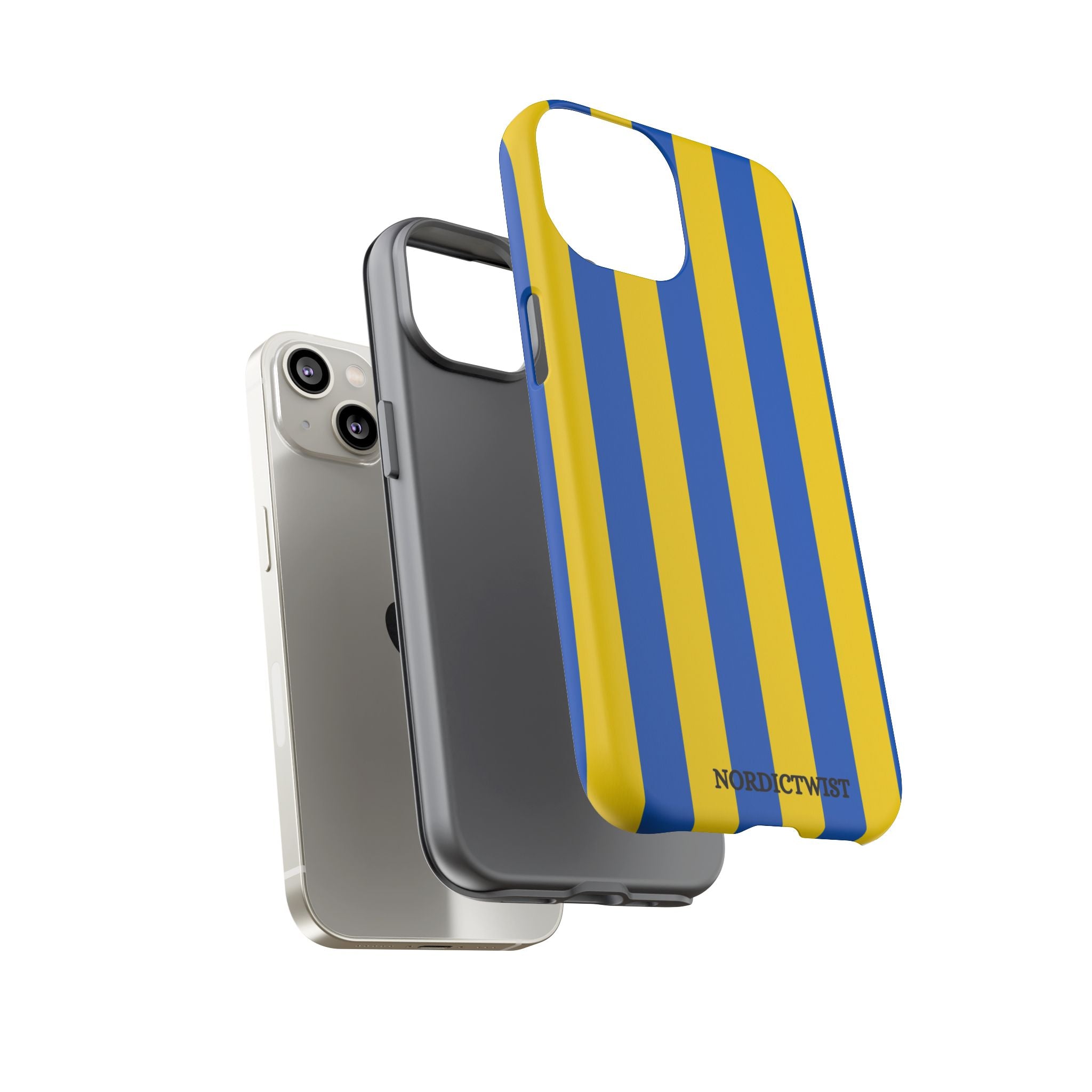 Blue and Yellow Striped Phone Case - Tough Cases