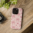 Pink Bow & Hearts Tough Phone Case — Cute Floral Ribbon iPhone Cover