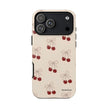 Cherry Pattern Phone Case — Cute Retro Red Cherries on Cream