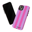 Stylish Phone Case - Tough Cases with Vibrant Pink and Lavender Stripes