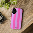 Stylish Phone Case - Tough Cases with Vibrant Pink and Lavender Stripes