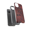 Cherry Pattern Tough Phone Case — Retro Dark Red Cherry iPhone Cover