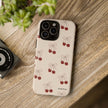 Cherry Pattern Phone Case — Cute Retro Red Cherries on Cream