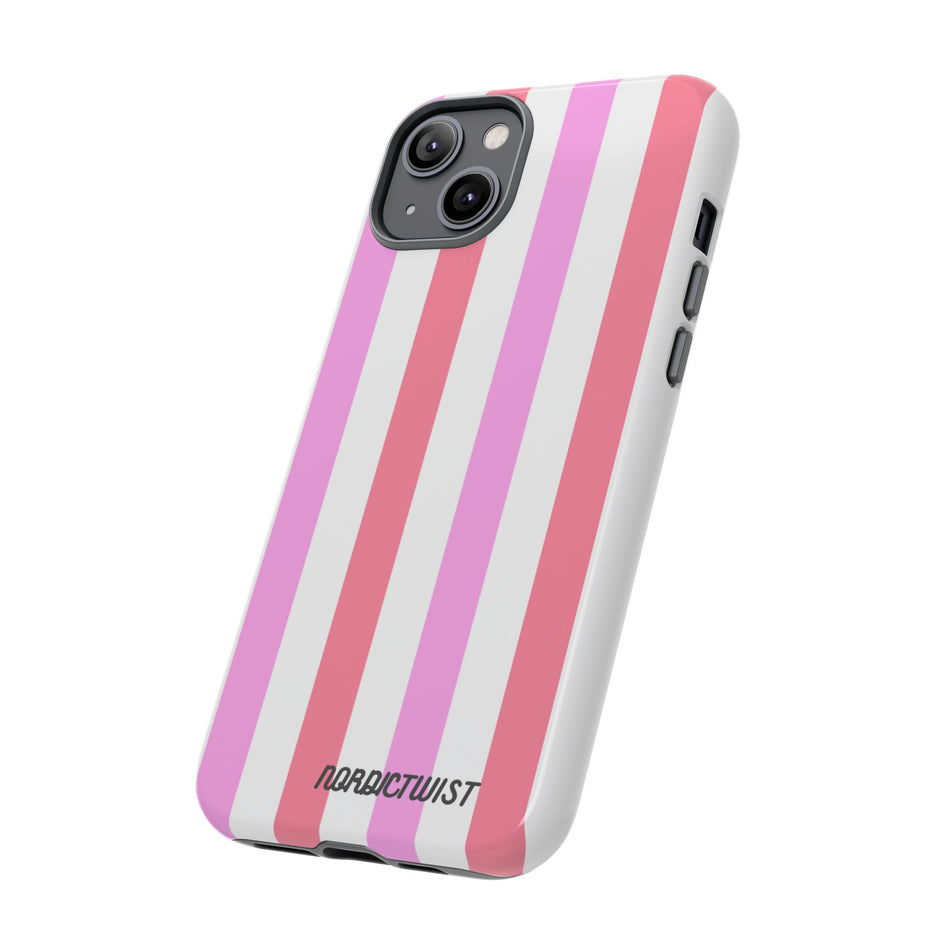 Pink Striped Phone Case - Stylish & Durable Cover