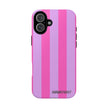 Stylish Phone Case - Tough Cases with Vibrant Pink and Lavender Stripes