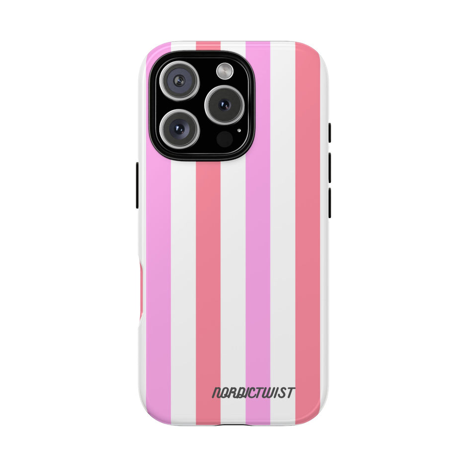 Pink Striped Phone Case - Stylish & Durable Cover
