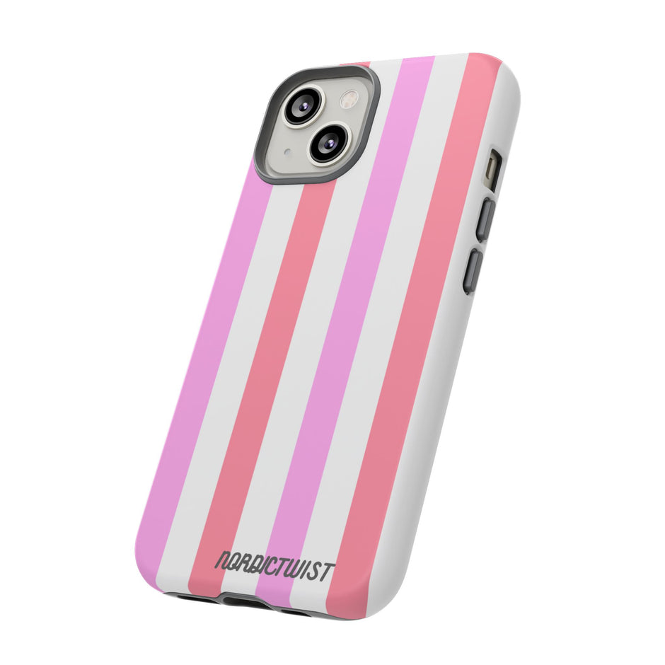 Pink Striped Phone Case - Stylish & Durable Cover