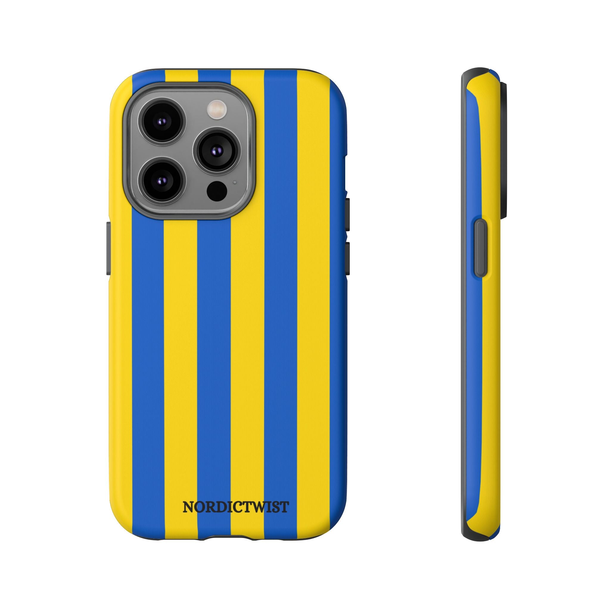 Blue and Yellow Striped Phone Case - Tough Cases