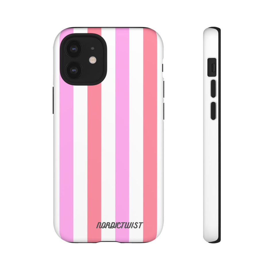 Pink Striped Phone Case - Stylish & Durable Cover