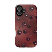 Cherry Pattern Tough Phone Case — Retro Dark Red Cherry iPhone Cover
