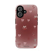 Cherry Bow Phone Case — Cute Red Gradient Protective Cover
