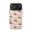 Cherry Pattern Phone Case — Cute Retro Red Cherries on Cream