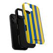Blue and Yellow Striped Phone Case - Tough Cases