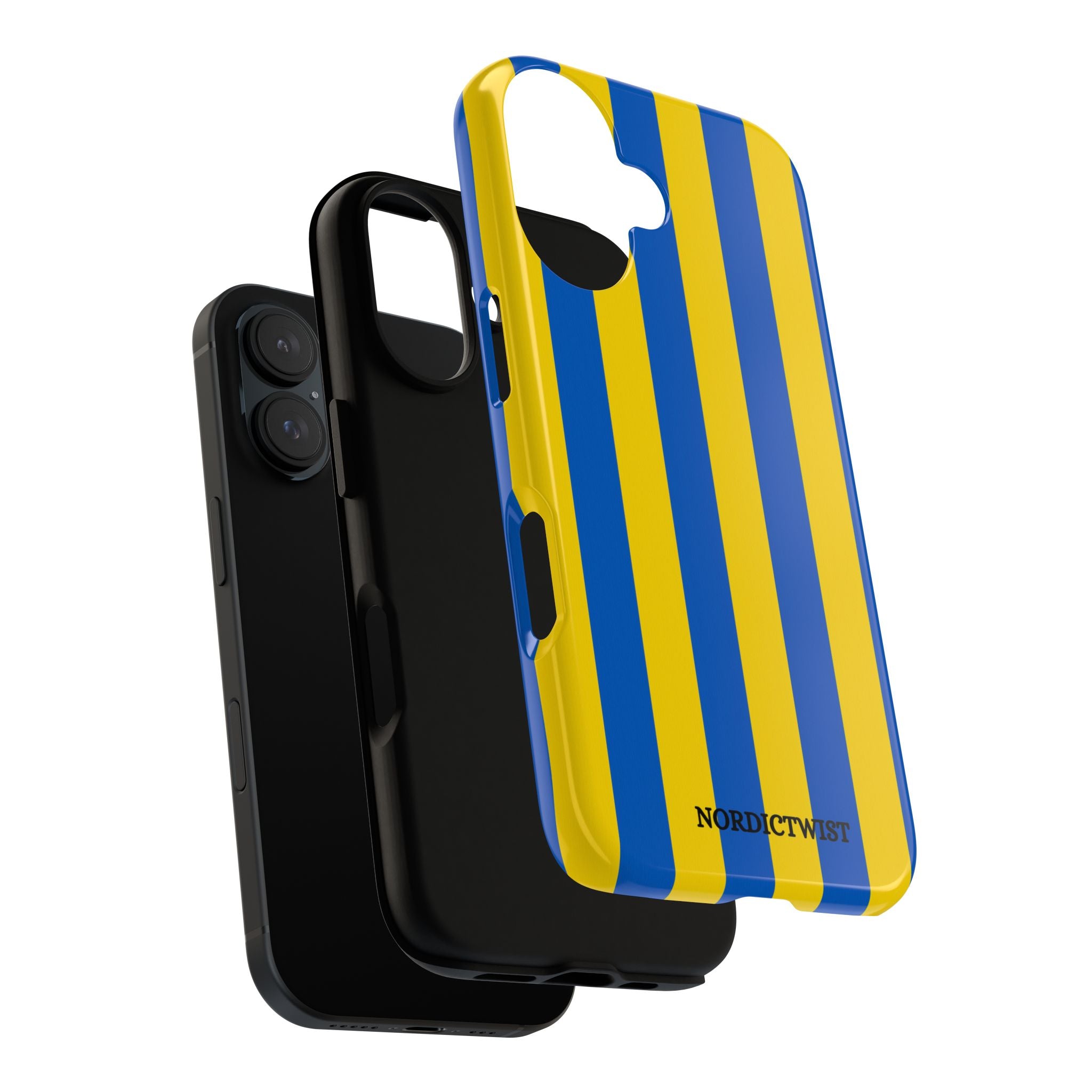 Blue and Yellow Striped Phone Case - Tough Cases