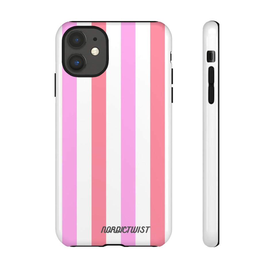 Pink Striped Phone Case - Stylish & Durable Cover