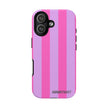 Stylish Phone Case - Tough Cases with Vibrant Pink and Lavender Stripes