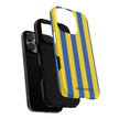 Blue and Yellow Striped Phone Case - Tough Cases