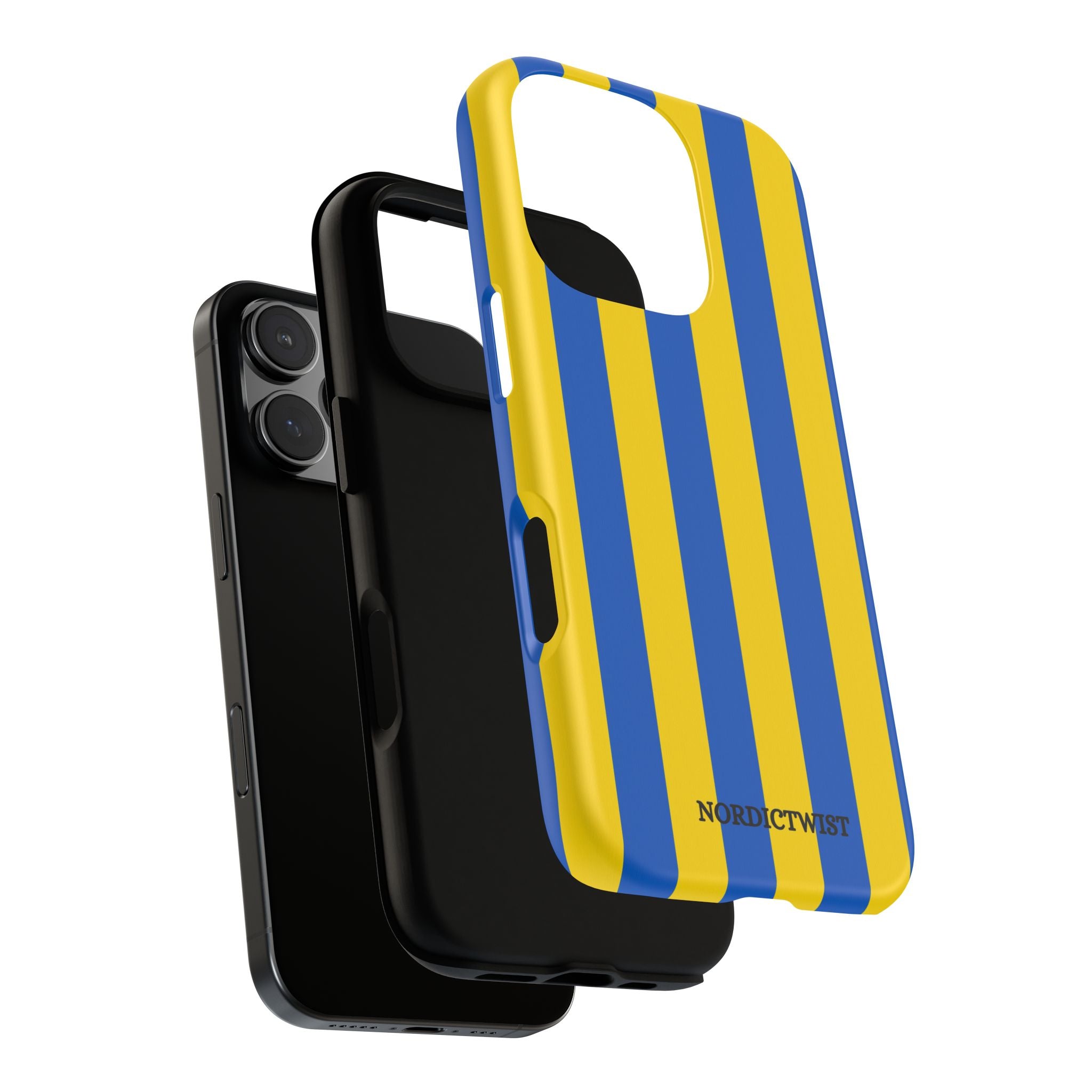 Blue and Yellow Striped Phone Case - Tough Cases