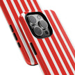 Striped Tough Phone Case - Durable Protection with Stylish Red & White Design