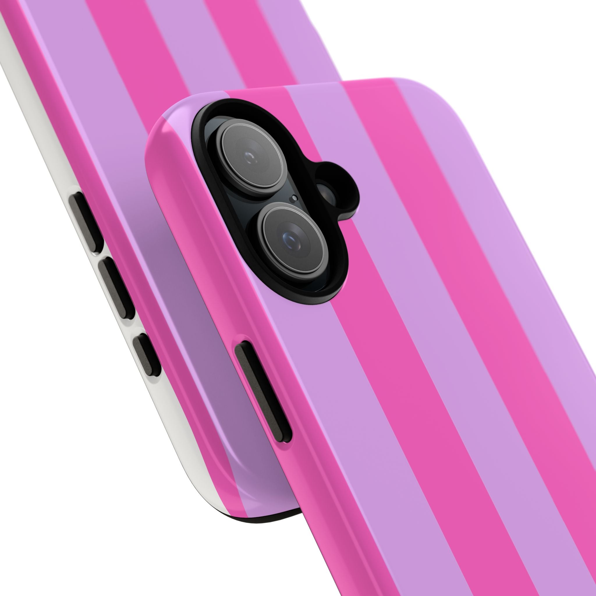 Stylish Phone Case - Tough Cases with Vibrant Pink and Lavender Stripes