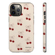 Cherry Pattern Phone Case — Cute Retro Red Cherries on Cream