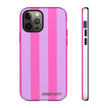 Stylish Phone Case - Tough Cases with Vibrant Pink and Lavender Stripes